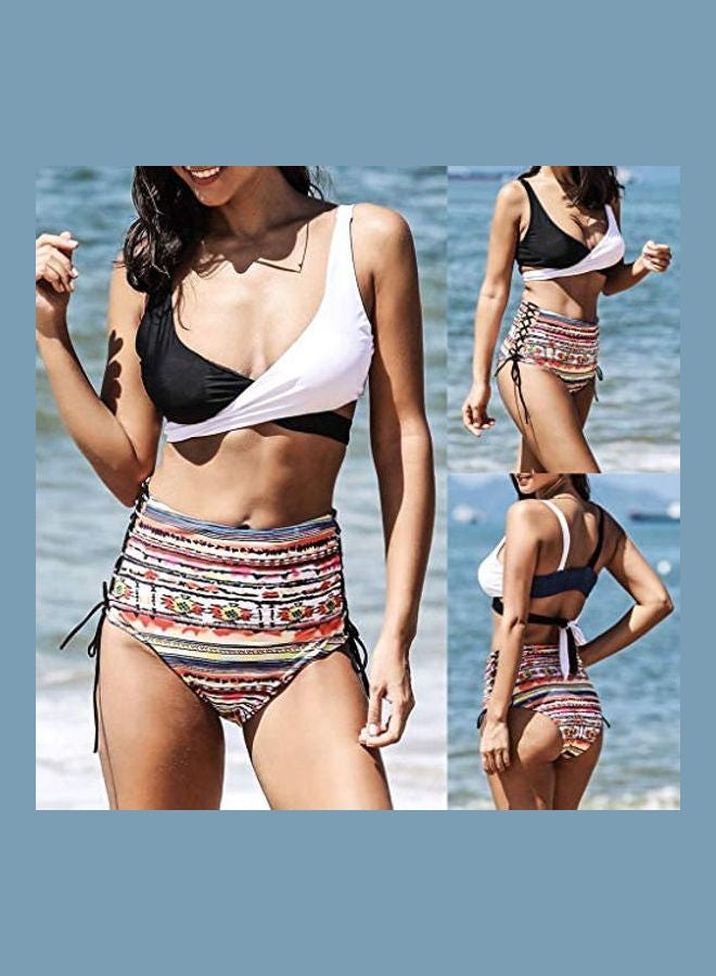 Generic - Fashion Women Vest Black And White Printing Bikini Split Body Swimsuit Beachwear multicolour - Image 1