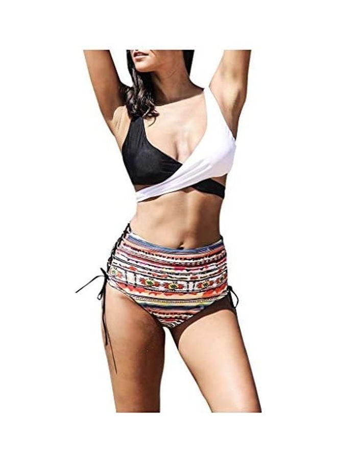 Generic - Fashion Women Vest Black And White Printing Bikini Split Body Swimsuit Beachwear multicolour - Image 1