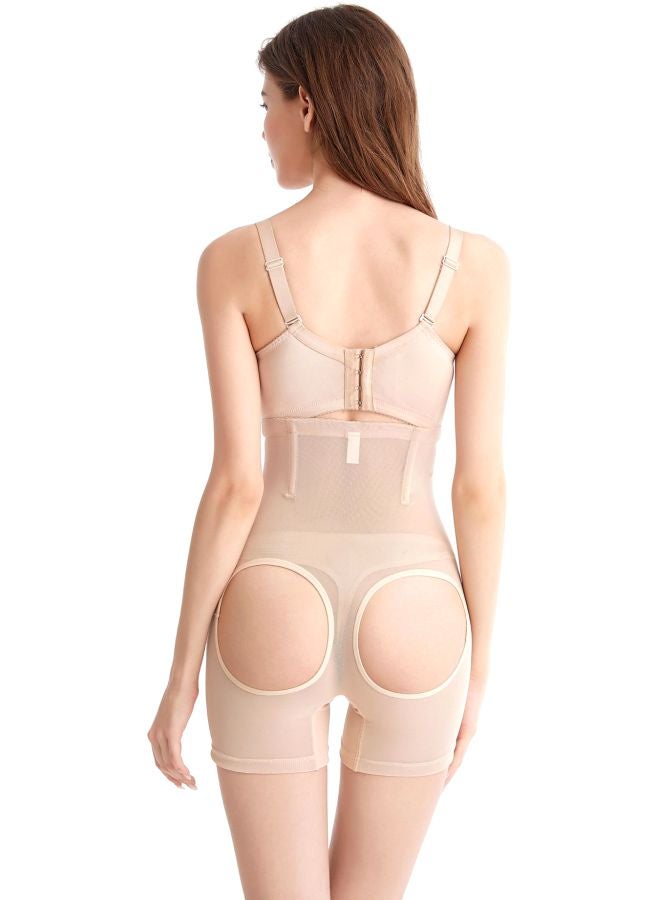 QiaoKai - Solid Slimming Shapewear Beige - Image 1