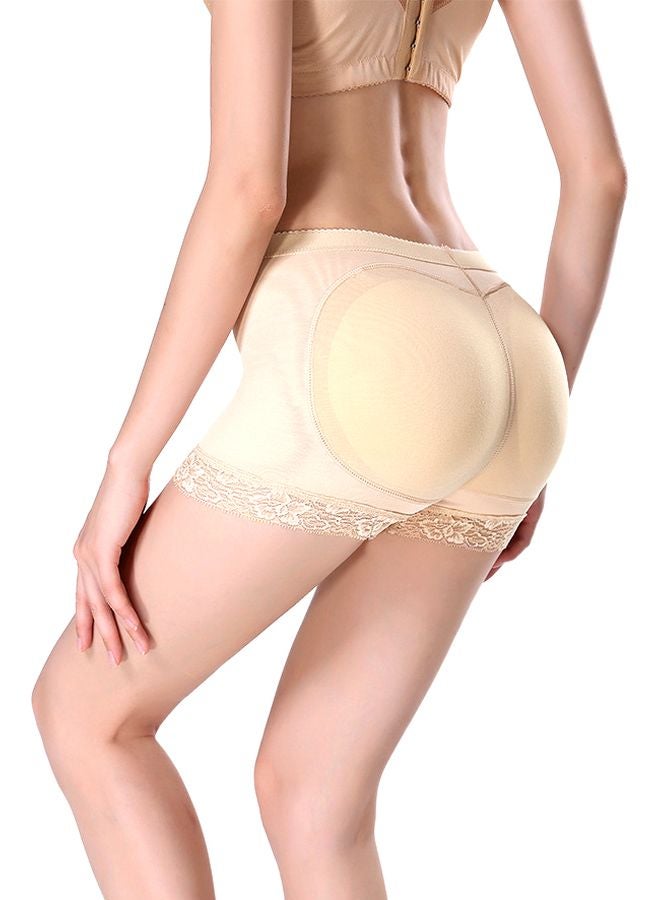 QiaoKai - Solid Hip-Up Shapewear Beige - Image 1