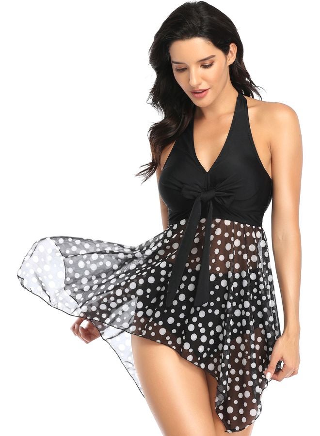 QiaoKai Printed Asymmetric Monokini Black/White  - Image 1
