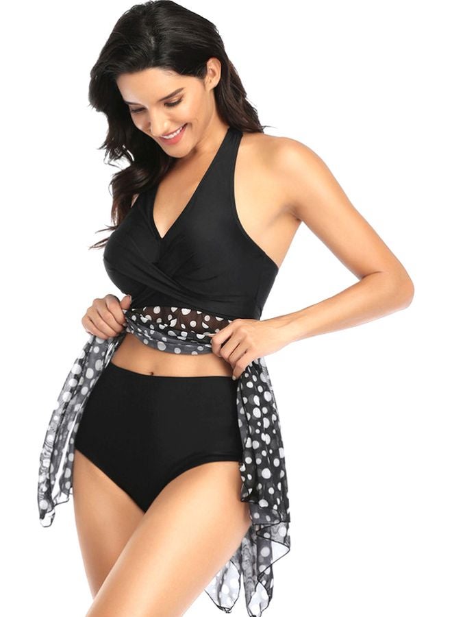 QiaoKai Printed Asymmetric Monokini Black/White  - Image 3