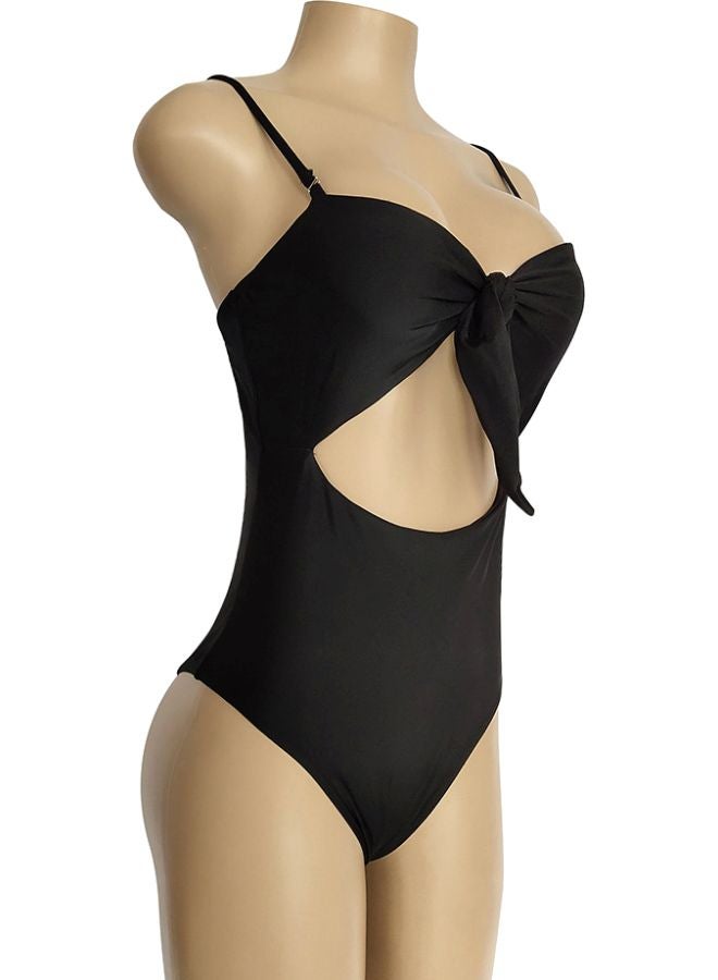 QiaoKai Bow Tie Detail One Piece Swimsuit Black  - Image 5