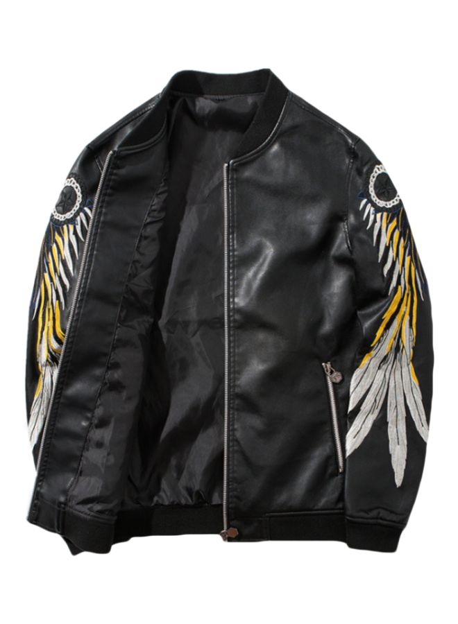 QiaoKai Printed Bomber Jacket Black  - Image 1
