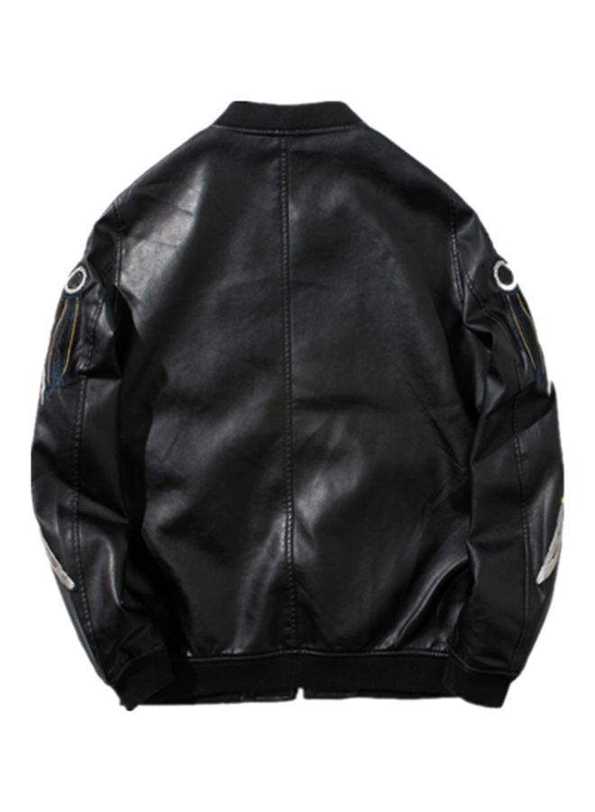 QiaoKai Printed Bomber Jacket Black  - Image 2