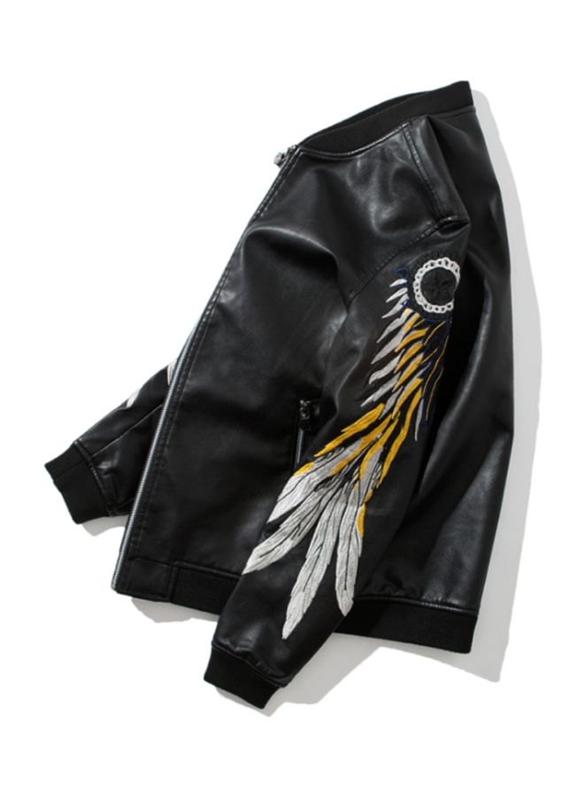 QiaoKai Printed Bomber Jacket Black  - Image 3
