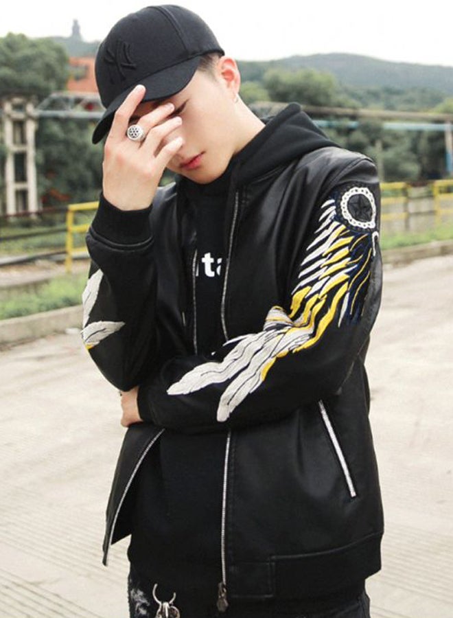 QiaoKai Printed Bomber Jacket Black  - Image 4