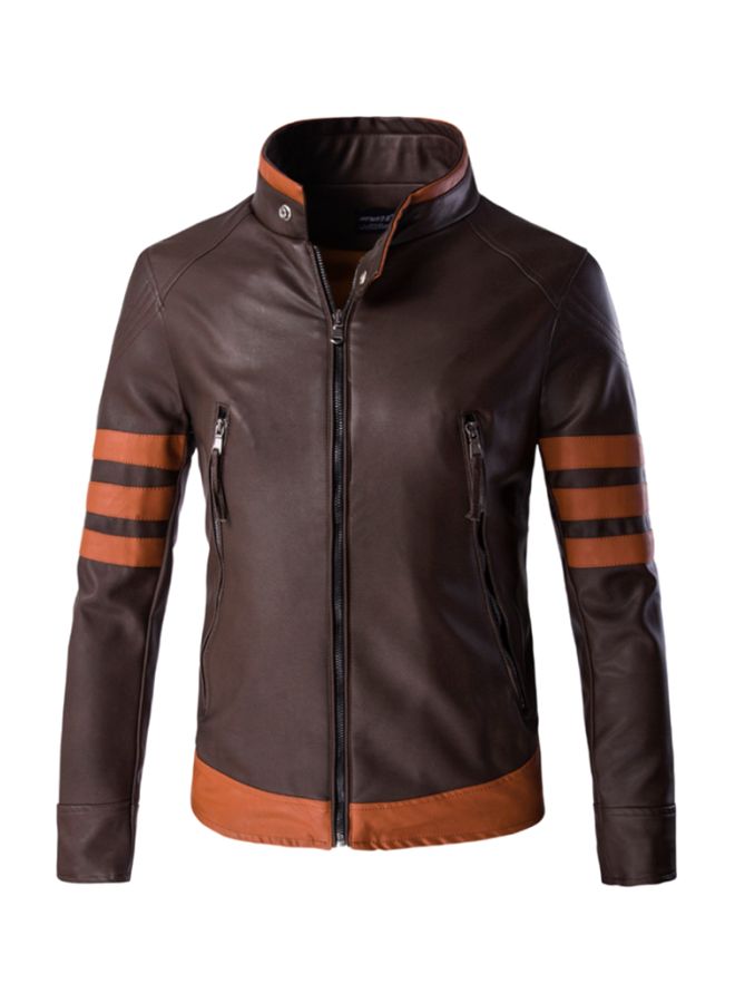 QiaoKai Colourblock Jacket Brown  - Image 1
