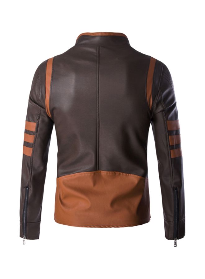 QiaoKai Colourblock Jacket Brown  - Image 2