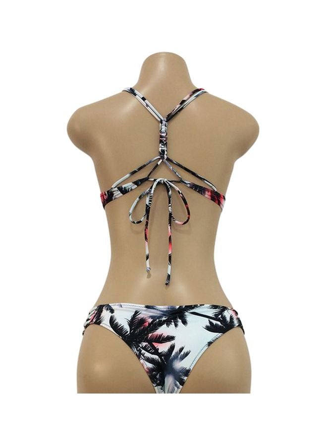 QiaoKai 2-Piece Printed Bikini White/Pink/Black  - Image 2