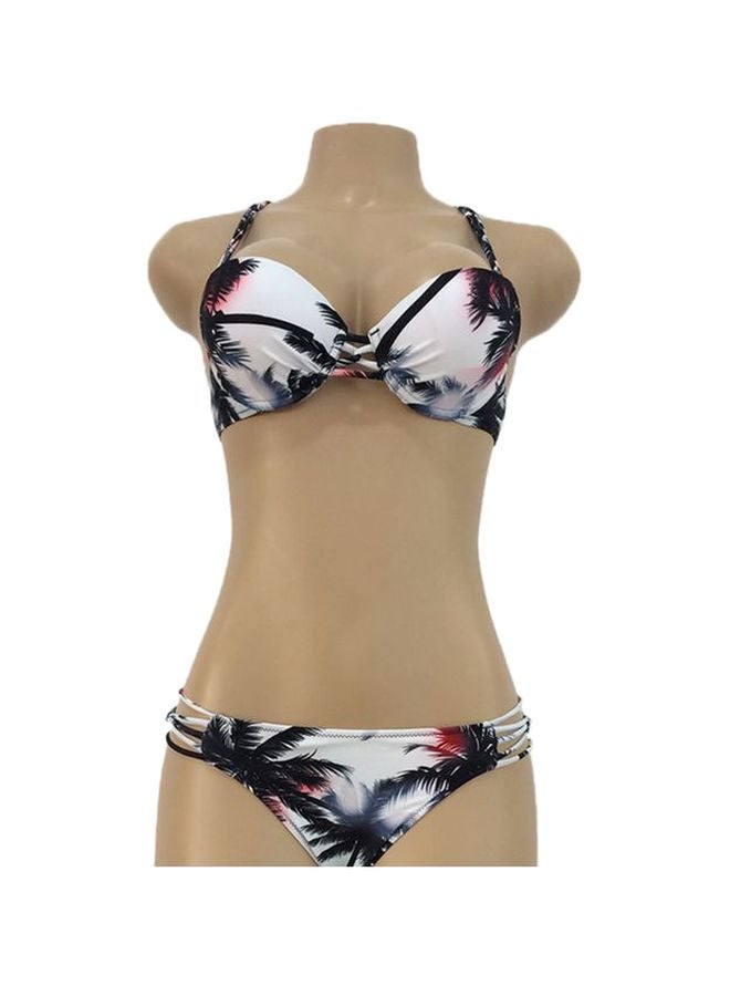 QiaoKai 2-Piece Printed Bikini White/Pink/Black  - Image 3