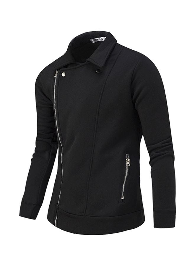 QiaoKai Zipper Detail Pullover Black  - Image 1