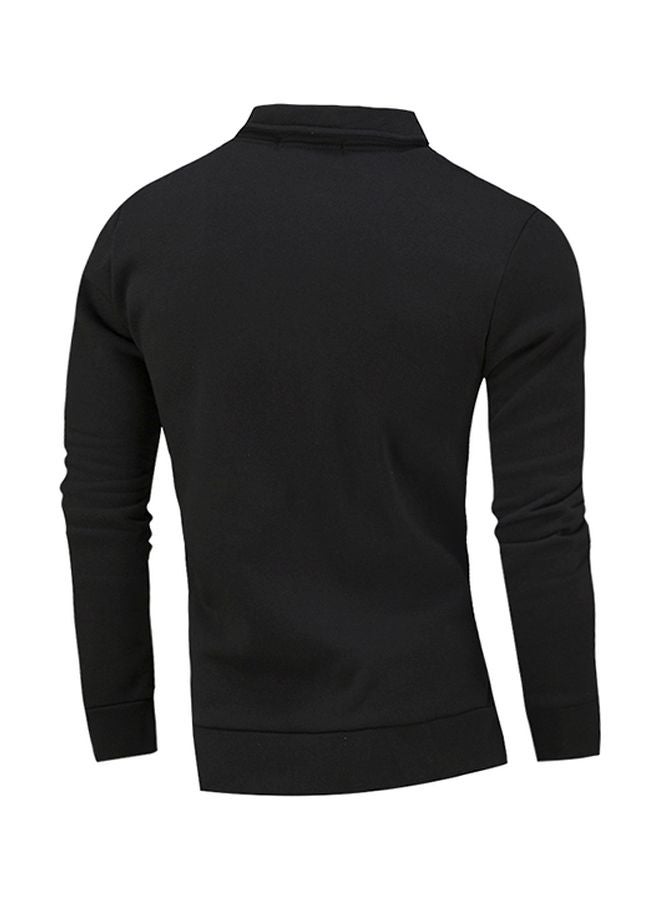 QiaoKai Zipper Detail Pullover Black  - Image 2