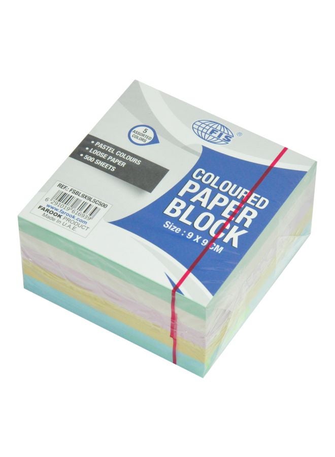 FIS 500-Sheet 5 Coloured Paper Block 