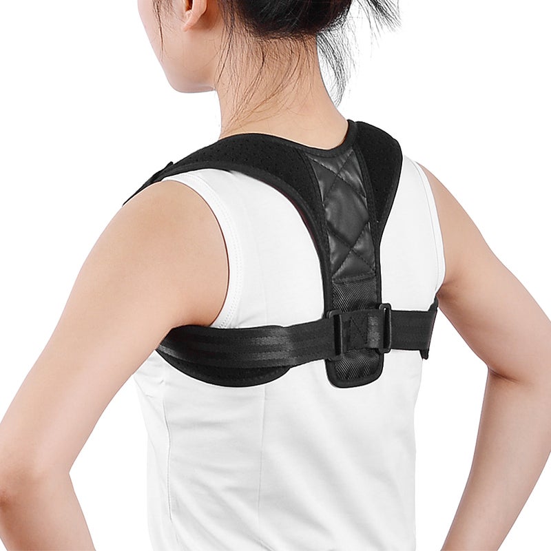 Generic Breathable Adjustable Upper Back Brace Posture Corrector With Exercise Resistance Band 22*3*13cm  - Image 5