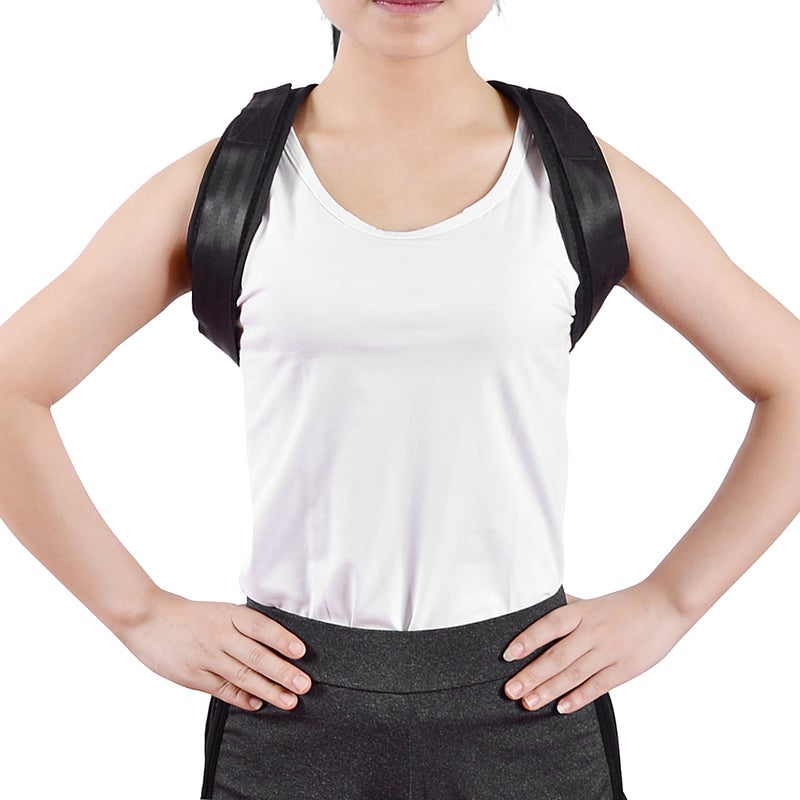 Generic Breathable Adjustable Upper Back Brace Posture Corrector With Exercise Resistance Band 22*3*13cm  - Image 3