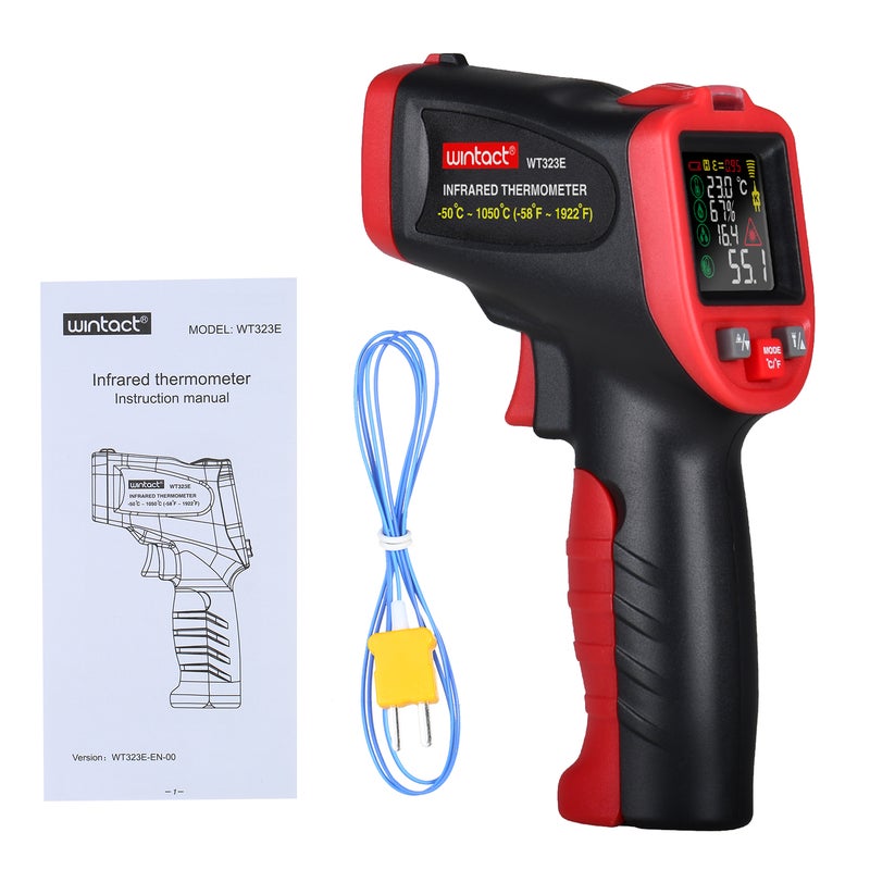 Wintact WT323E -50℃～1050℃ Infrared Thermometer Black & Red 20.00X6.00X12.50cm  - Image 1