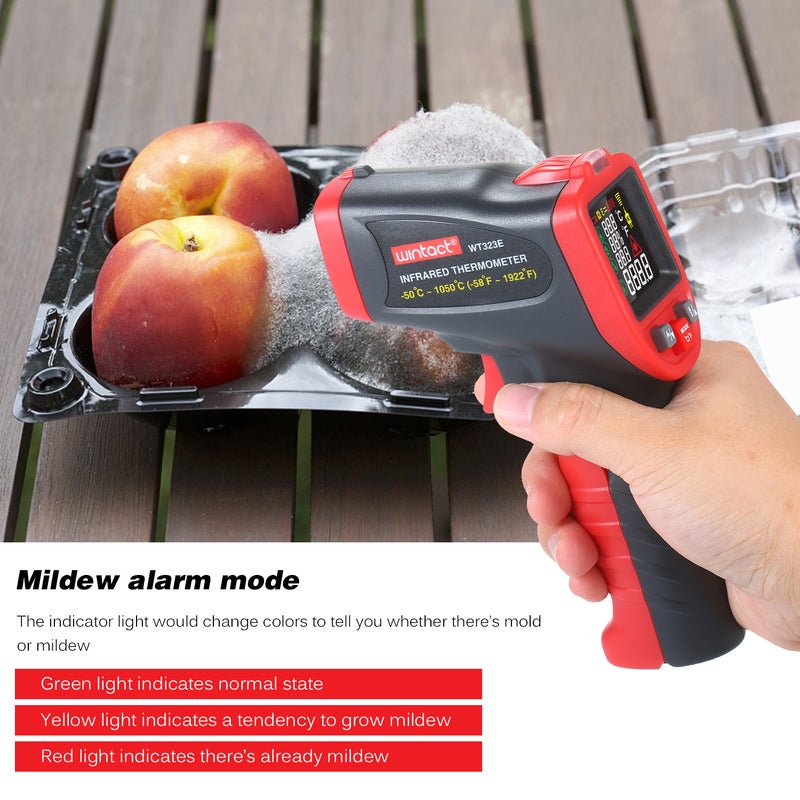 Wintact WT323E -50℃～1050℃ Infrared Thermometer Black & Red 20.00X6.00X12.50cm  - Image 3