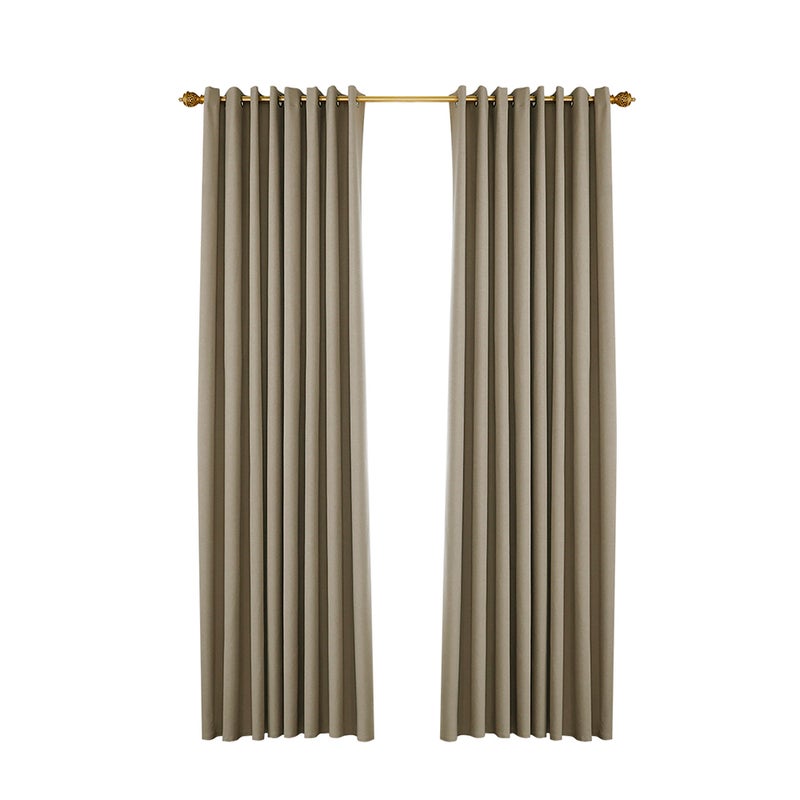 Set Of 2-Panels (53x106inch) Grommet Insulated Blackout Room Curtains Camel 35*1*30cm  - Image 3