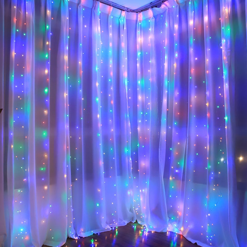 شريط إضاءة للنوافذ مكون من 300 مصباح LED بتصميم نجوم متلألئة أبيض 10*5*10سم - Image 5