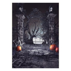 Generic 6.9x5ft/2.1x1.5m Halloween Decoration Pumpkin Pattern Backdrop Photography Background Black  - Image 4