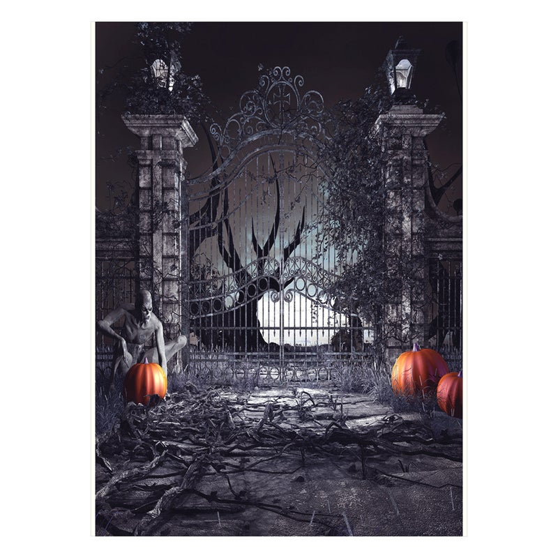 6.9x5ft/2.1x1.5m Halloween Decoration Pumpkin Pattern Backdrop Photography Background Black  - Image 4