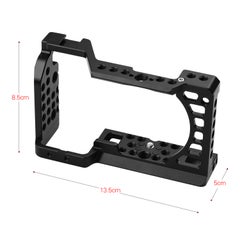 Generic Aluminum Alloy Camera Cage Rig With Cold Shoe Mount ARRI Locating 1/4 3/8 Threaded Holes For Sony A6000/A6100/A6300/A6400/A6500 Cameras Black  - Image 2