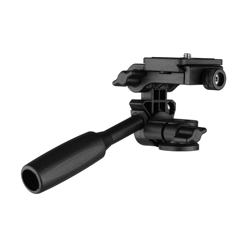 3-Way 360° Panoramic Pan Tilt Tripod Head 3kg Payload With Handle & Universal 1/4 Mounting Black - Image 4