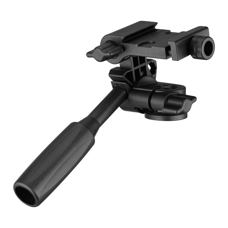 3-Way 360° Panoramic Pan Tilt Tripod Head 3kg Payload With Handle & Universal 1/4 Mounting Black - Image 3