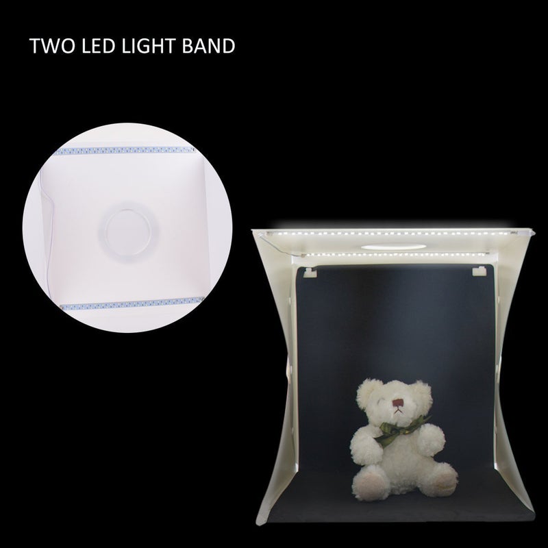 Generic - 0.4m Portable Multifunctional  LED Light Photography Soft Box Set With Backdrops White - Image 1