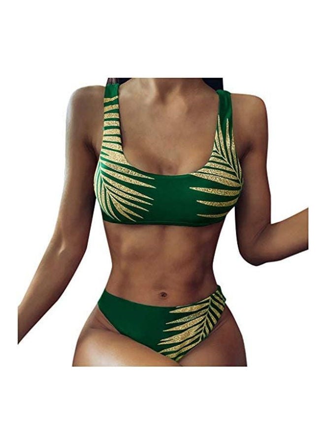 Generic - Women Push-Up Padded Bra Beach Bikini Set Green - Image 1