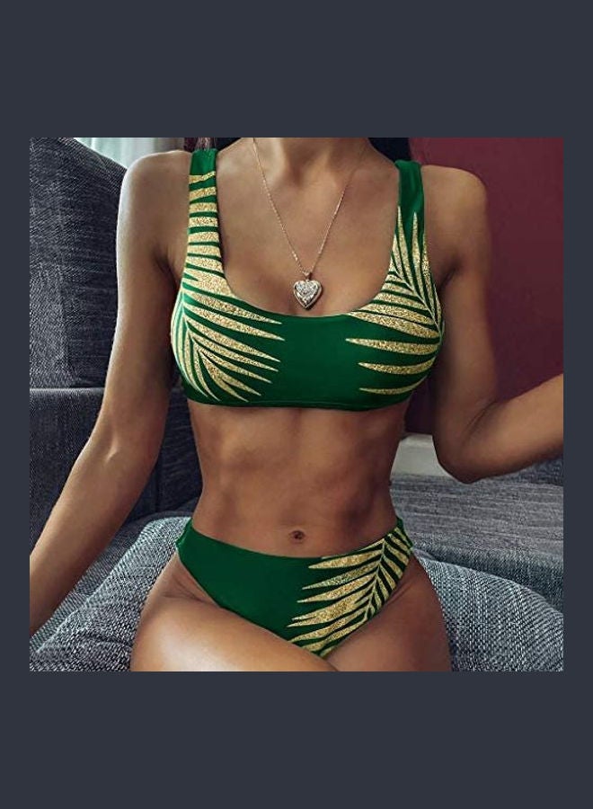Generic - Women Push-Up Padded Bra Beach Bikini Set Green - Image 1