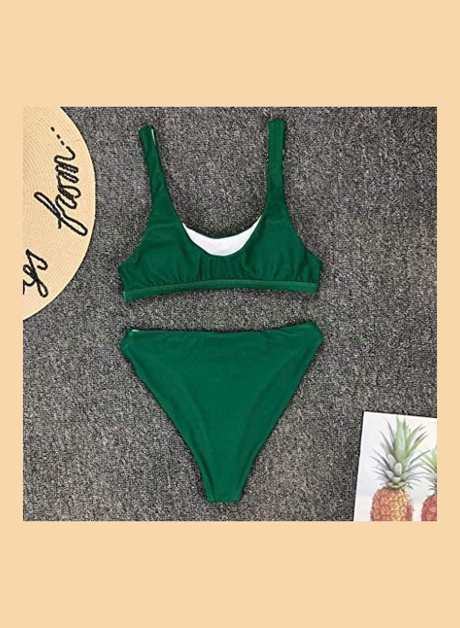 Generic - Women Push-Up Padded Bra Beach Bikini Set Green - Image 1