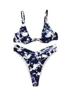 Women Bandage Push-Up Padded Bra Beach Bikini Set multicolour