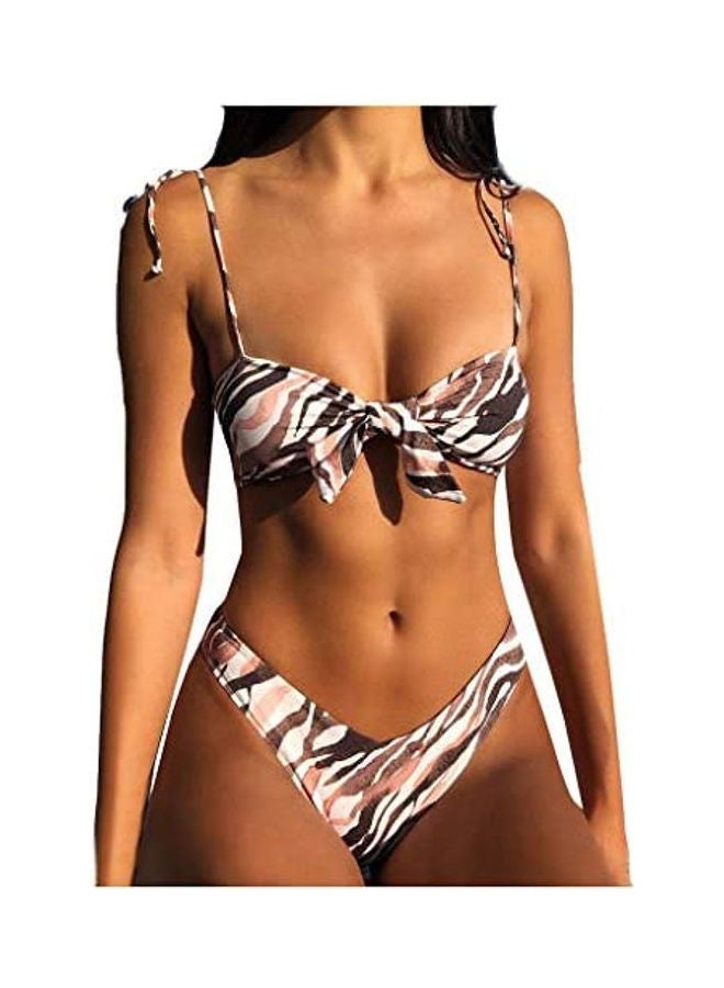 Women Push-Up Padded Bra Beach Bikini Set Multicolour - Image 1