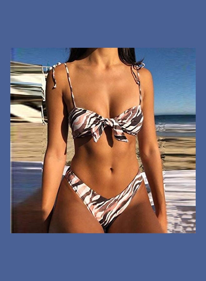 Women Push-Up Padded Bra Beach Bikini Set Multicolour - Image 2