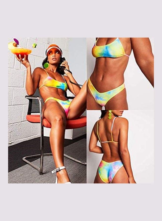 Generic - Women's Lace Printed Padded Push Up Bikini Set multicolour - Image 1