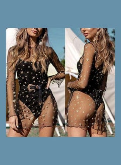 ماركة غير محددة بلوزة للشاطئ بتصميم قميص للشاطئ للنساء أسود  - Image 2