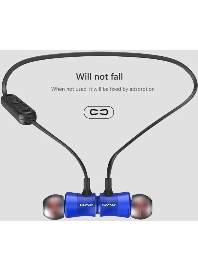 Awei Bluetooth Sport Earbuds With Mic Noise Cancelling Blue - Image 5