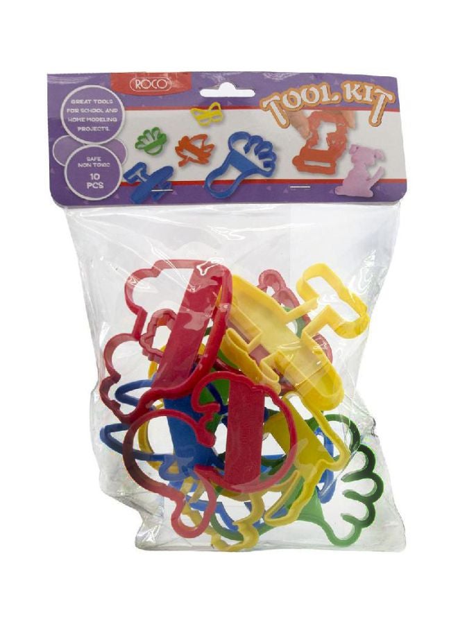 روكو طقم أدوات لتقطيع العجين والكوكيز من 10 قطع متعدد الألوان