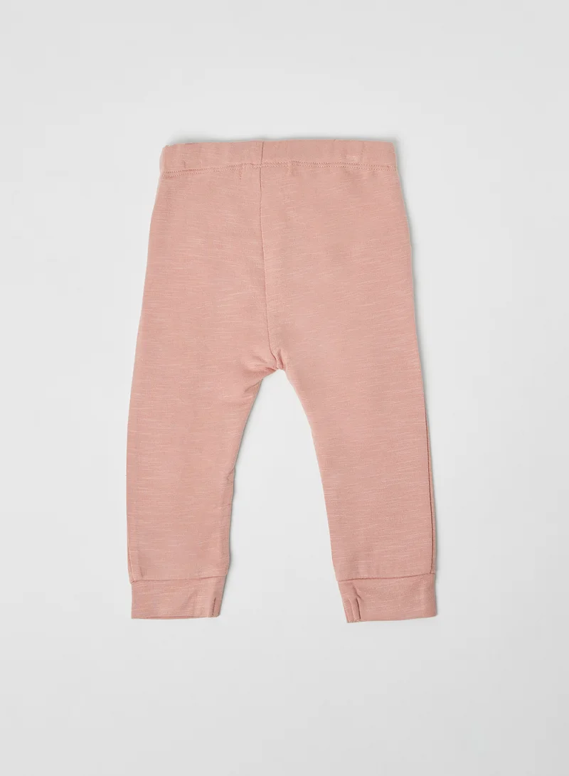 NAME IT Solid Pattern Tie Waist Sweatpants Blush