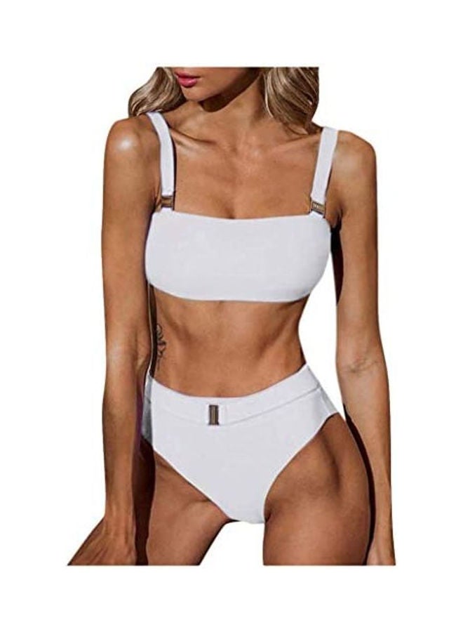 Generic - Women Fashion Solid High Waist Belt Swimsuit Bikini Set Beach Suit multicolour - Image 1