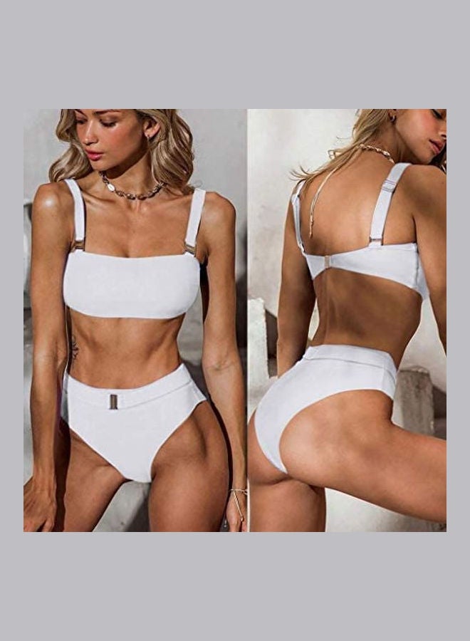 Generic - Women Fashion Solid High Waist Belt Swimsuit Bikini Set Beach Suit multicolour - Image 1