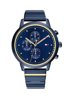 Women's Round Shape Metal Analog Wrist Watch 36 mm - Blue - 1781893