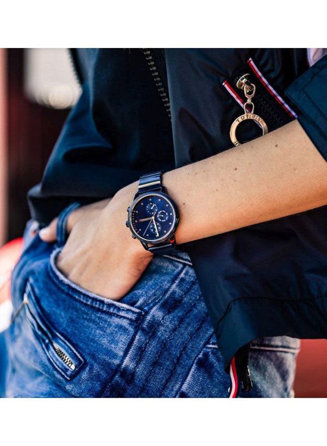 TOMMY HILFIGER - Women's Round Shape Metal Analog Wrist Watch 36 mm - Blue - 1781893 - Image 1