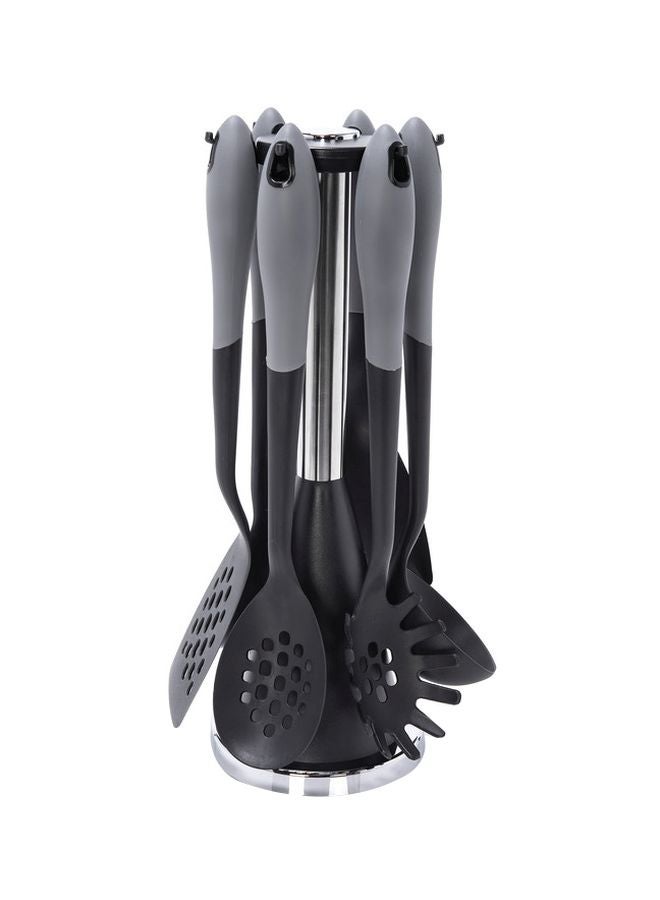 ALBERTO 6-Piece Cooking Spatula With Rotating Stand Black/Grey  - Image 1