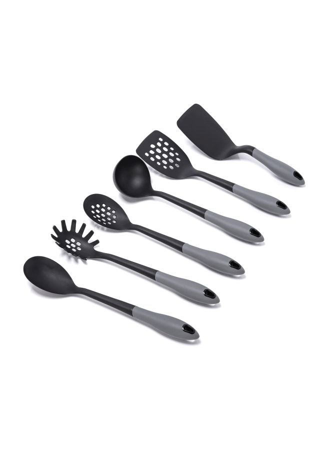 ALBERTO 6-Piece Cooking Spatula With Rotating Stand Black/Grey  - Image 2