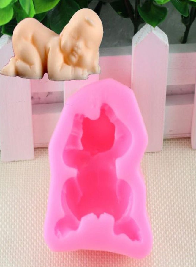 بيوينتي قالب شوكولاته  الفوندان بتصميم ثلاثي الأبعاد على شكل طفل وردي 6x4.5x3سم - Image 5