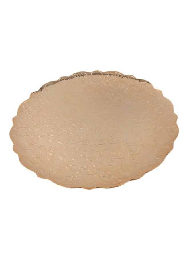 طبق تقديم معدني ذهبي 35x35سم