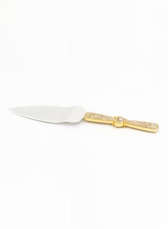 دانيا طقم سكاكين كيك من قطعتين ذهبي/فضي 1xCake Shovel 13x37x3 , 1xLarge Knife 20سم  - Image 2
